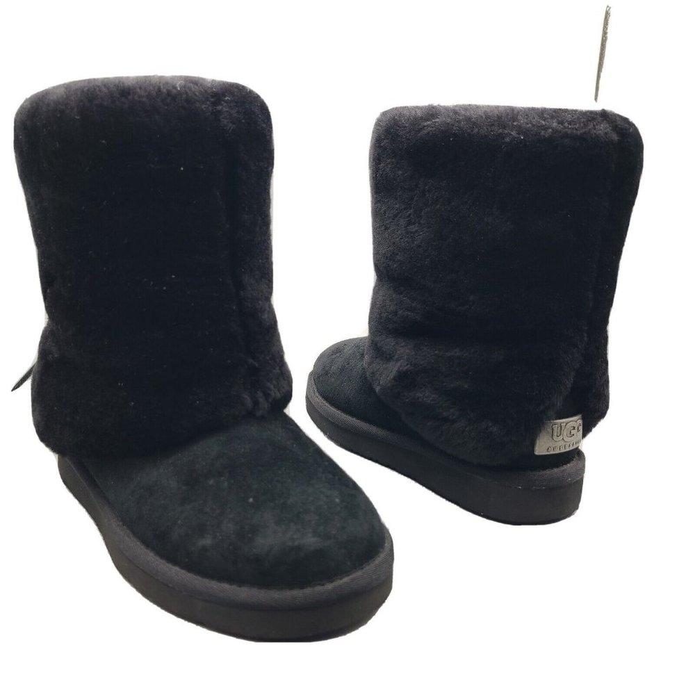 UGG AUSTRALIA boots Black Patten Lamb Fur & UGGpure 1006794 Size 5 US /36 EUR